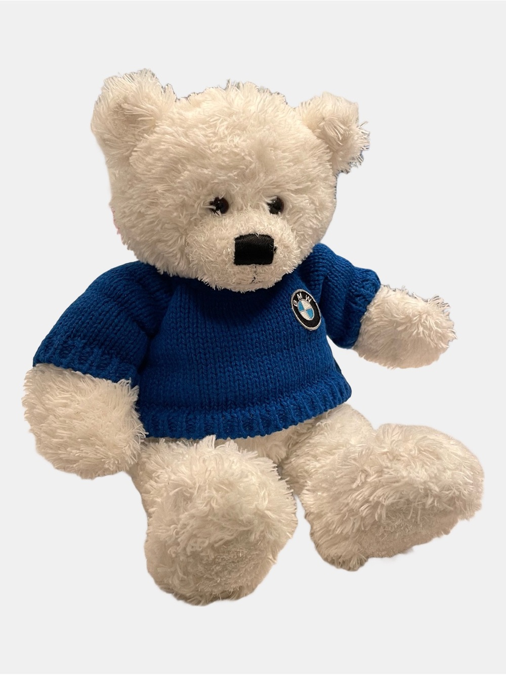 GUND BMW Exclusive White Teddy Bear with Blue Sweater 16” Plushie Stuffed Animal